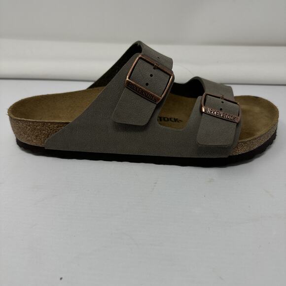 Birkenstock Arizona Slippers Birko Flor Nubuck Stone Size 41 - Picture 8 of 11